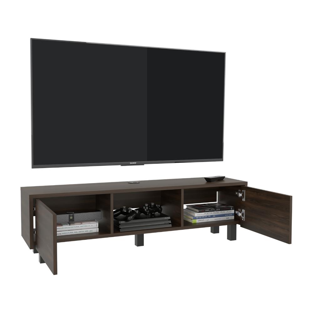 Mesa Para Tv Flotante Gleid, Nogal Europeo, con Dos Puertas Abatibles - vista 2