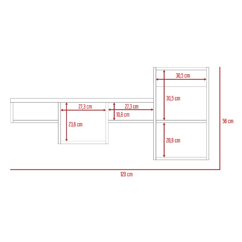 Repisa Wall, Habano, con multiples entrepaños para ubicar objetos - vista 7