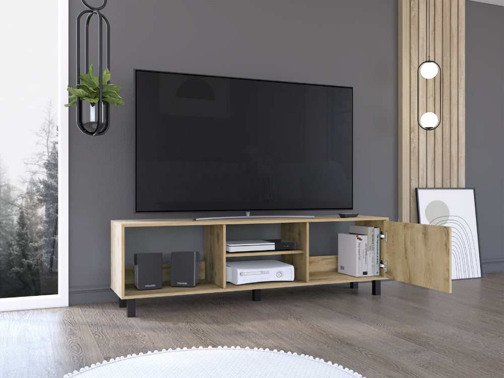 Rack Tv 65" Tunez Una Puerta, Color Macadamia - vista 2