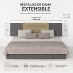 Respaldo De Cama Dos Plazas Neuss Graduable, Miel Y Plomo - vista 3