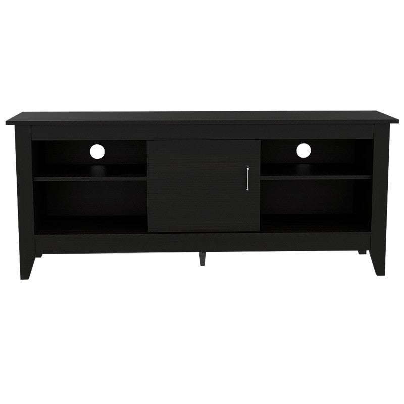 Rack de TV Essential Con Puerta, Wengue y Negro, con capacidad para televisor de 65 pulgadas - vista 6
