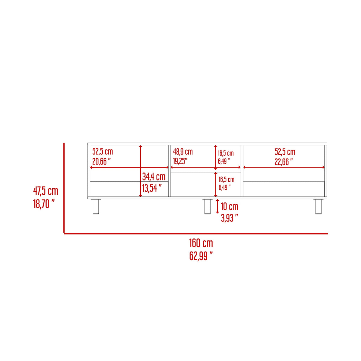 Mesa Para Tv Tunez, Wengue, Para Televisor Hasta 70 Pulgadas - vista 8