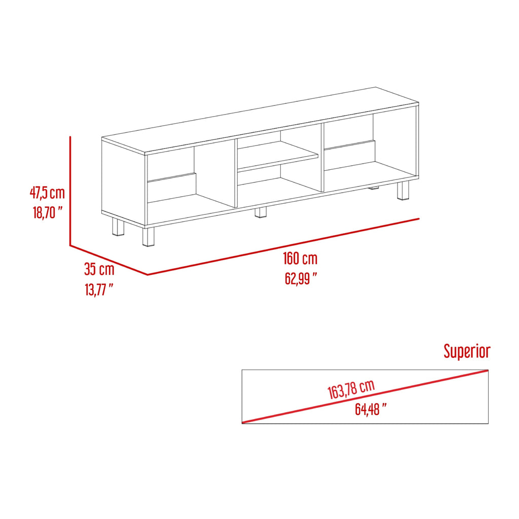 Mesa Para Tv Tunez, Wengue, Para Televisor Hasta 70 Pulgadas - vista 6