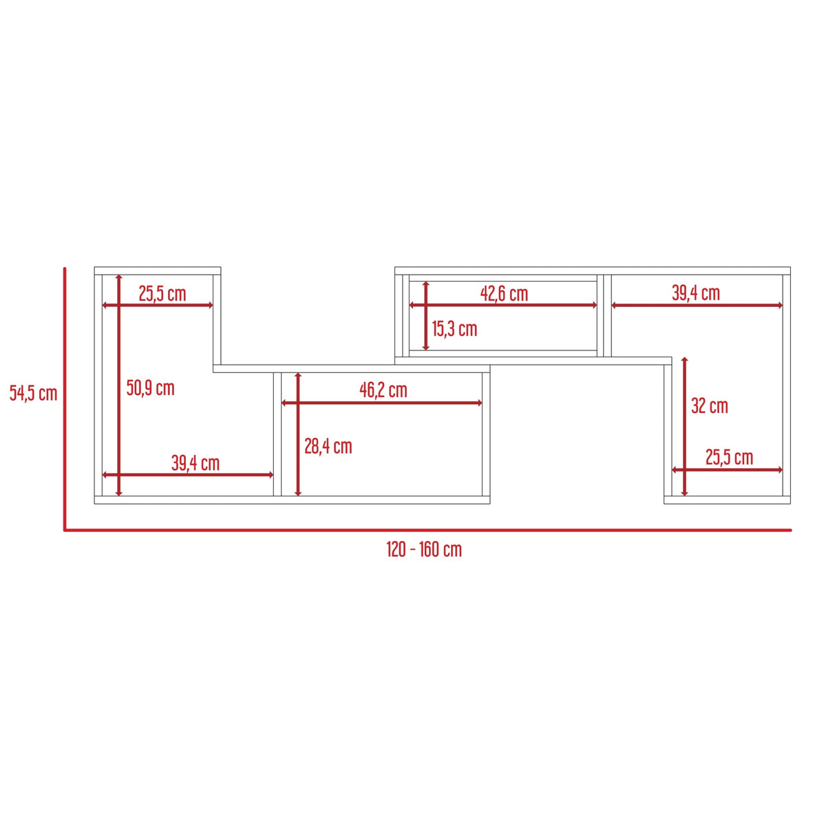 Mesa Para Tv Ascher, Wengue, con Espacio Para Televisor de 40 Pulgadas Hc - vista 7