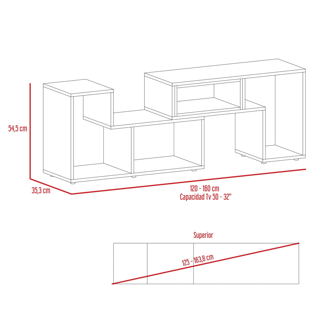 Mesa Para Tv Ascher, Wengue, con Espacio Para Televisor de 40 Pulgadas Hc - vista 8