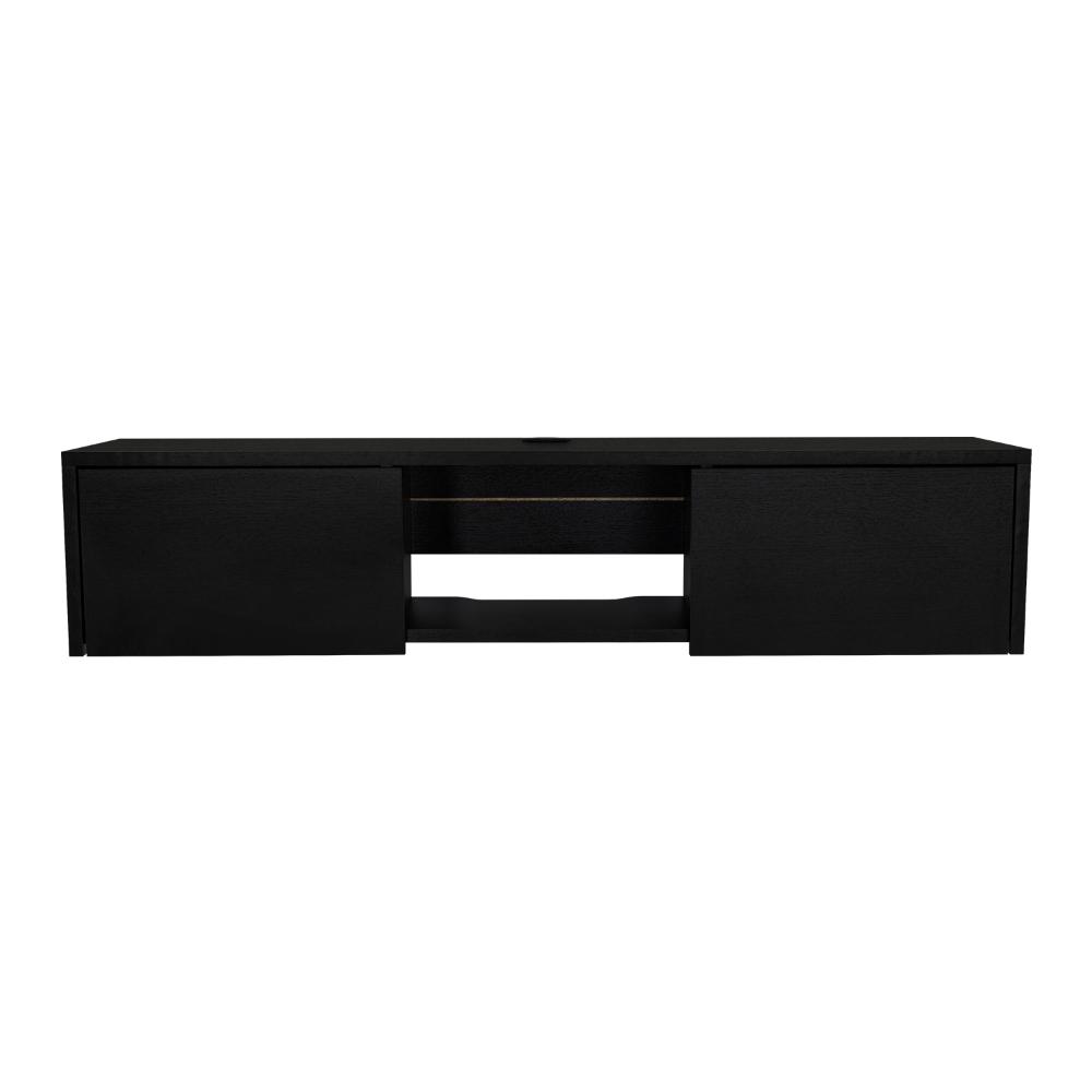 Mesa Para Tv Flotante Gleid, Wengue, con Dos Puertas Abatibles - vista 4