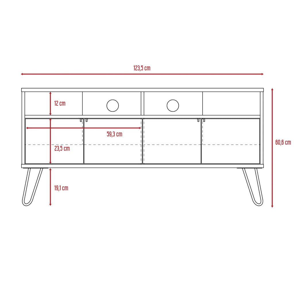 Rack Tv55 Vassel - Miel / Plomo