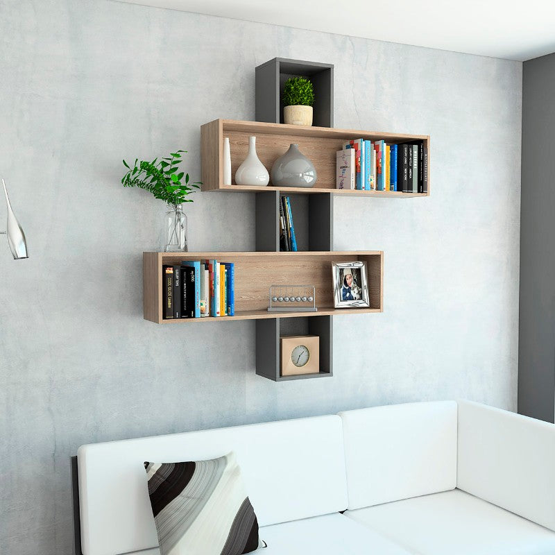 Repisa Wall 2B, Miel y Plomo, ideal para ubicar objetos - vista 2