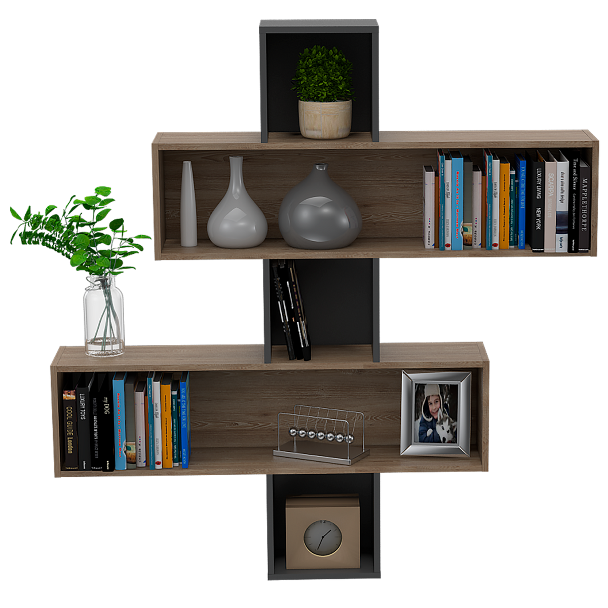 Repisa Wall 2B, Miel y Plomo, ideal para ubicar objetos - vista 4