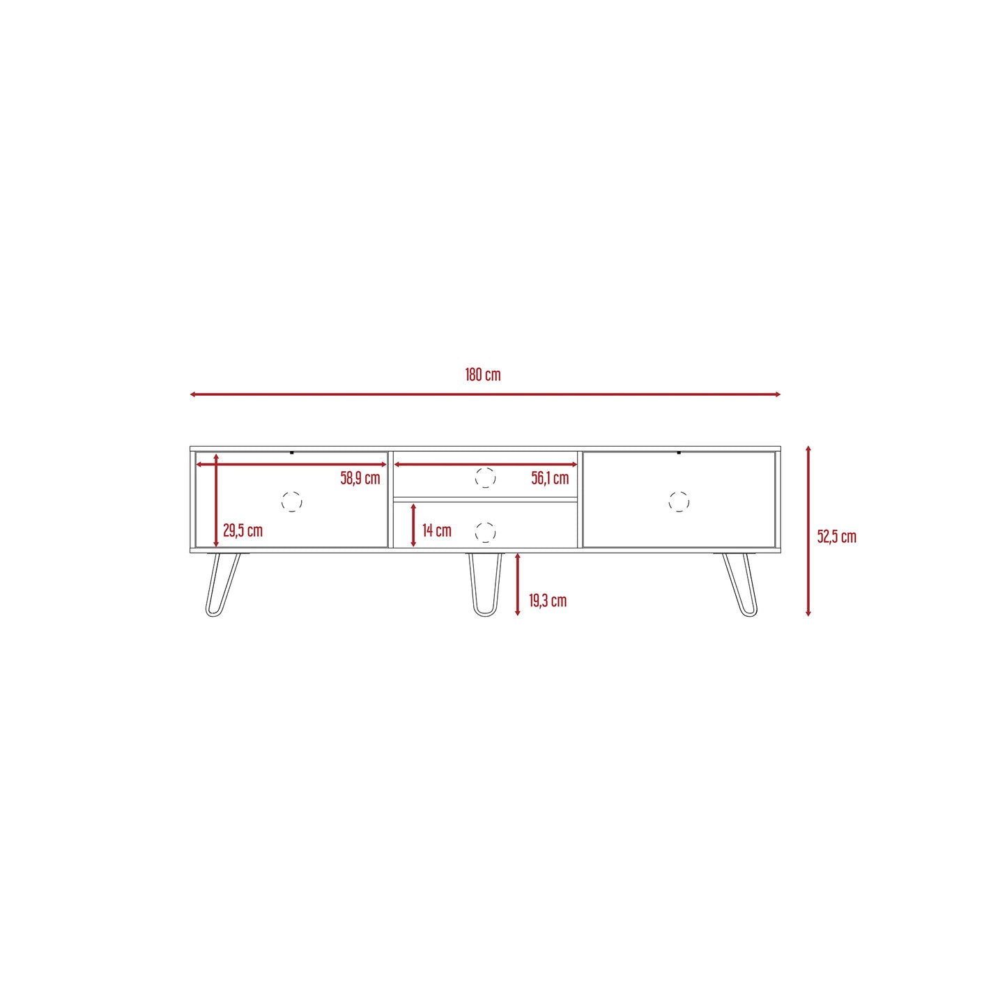 Rack Tv80 Vassel Z-180 - Miel / Plomo