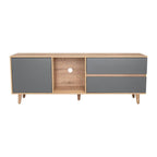 Mesa Para Tv Nashira, Macadamia y Plata Oscuro, con Espacio Para Televisor de Hasta 65 Pulgadas - vista 5