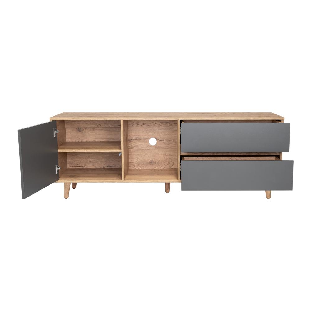 Mesa Para Tv Nashira, Macadamia y Plata Oscuro, con Espacio Para Televisor de Hasta 65 Pulgadas - vista 6