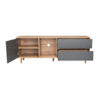 Mesa Para Tv Nashira, Macadamia y Plata Oscuro, con Espacio Para Televisor de Hasta 65 Pulgadas - vista 6