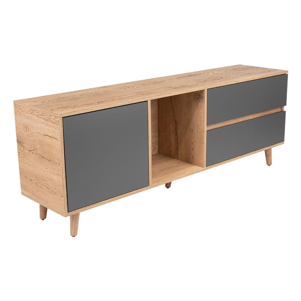 Mesa Para Tv Nashira, Macadamia y Plata Oscuro, con Espacio Para Televisor de Hasta 65 Pulgadas - vista 3