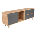 Mesa Para Tv Nashira, Macadamia y Plata Oscuro, con Espacio Para Televisor de Hasta 65 Pulgadas - vista 3