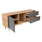 Mesa Para Tv Nashira, Macadamia y Plata Oscuro, con Espacio Para Televisor de Hasta 65 Pulgadas - vista 4