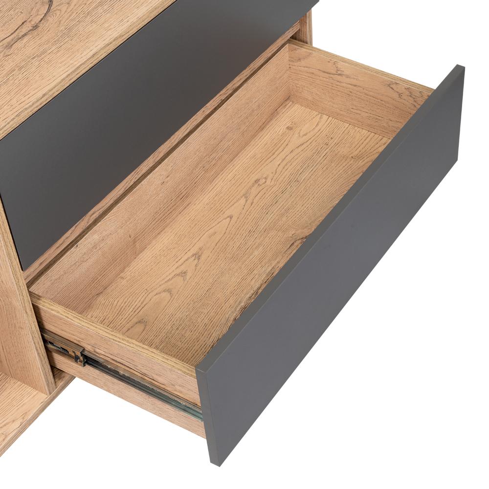 Mesa Para Tv Nashira, Macadamia y Plata Oscuro, con Espacio Para Televisor de Hasta 65 Pulgadas - vista 8