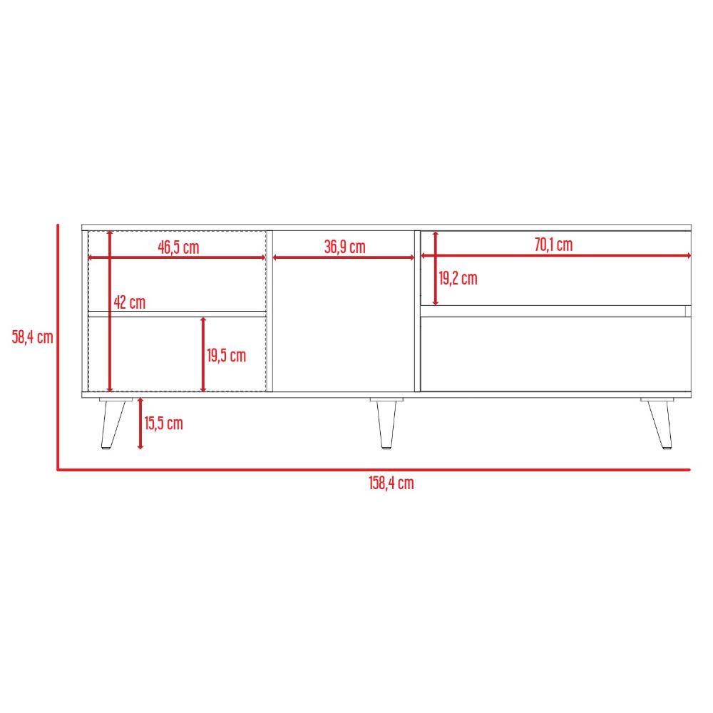 Mesa Para Tv Nashira, Macadamia y Plata Oscuro, con Espacio Para Televisor de Hasta 65 Pulgadas - vista 13
