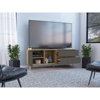 Mesa Para Tv Nashira, Macadamia y Plata Oscuro, con Espacio Para Televisor de Hasta 65 Pulgadas - vista 2