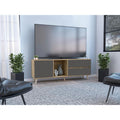 Mesa Para Tv Nashira, Macadamia y Plata Oscuro, con Espacio Para Televisor de Hasta 65 Pulgadas - vista 1