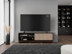 Mesa para TV Smith, Nogal Europeo y Roble Natural , con puerta corrediza - vista 4