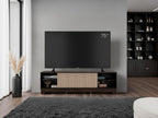 Mesa para TV Smith, Nogal Europeo y Roble Natural , con puerta corrediza - vista 5