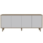 Rack TV Bora, Rovere y Blanco, con cuatro puertas batientes y varios entrepaños - vista 6