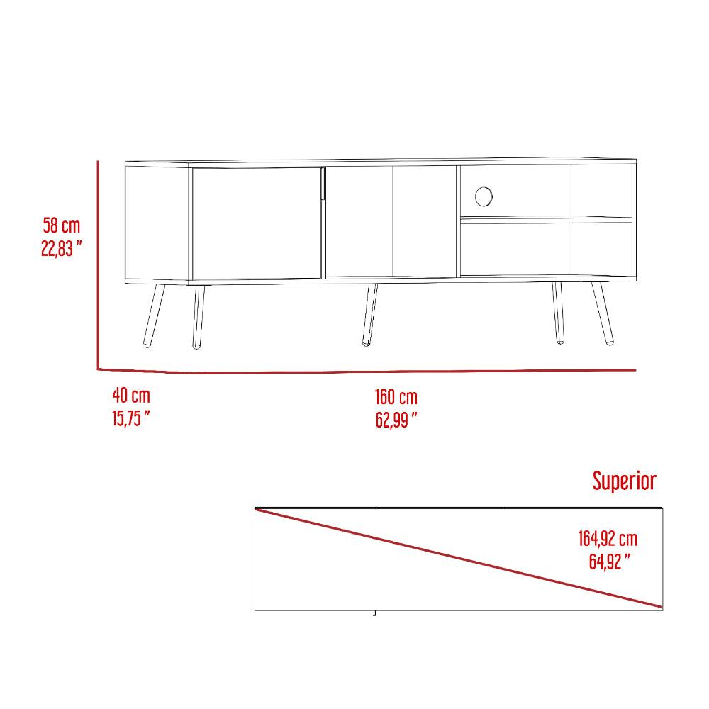 Mesa para TV Vulanno, Capri, con una puerta abatible 70" - vista 7