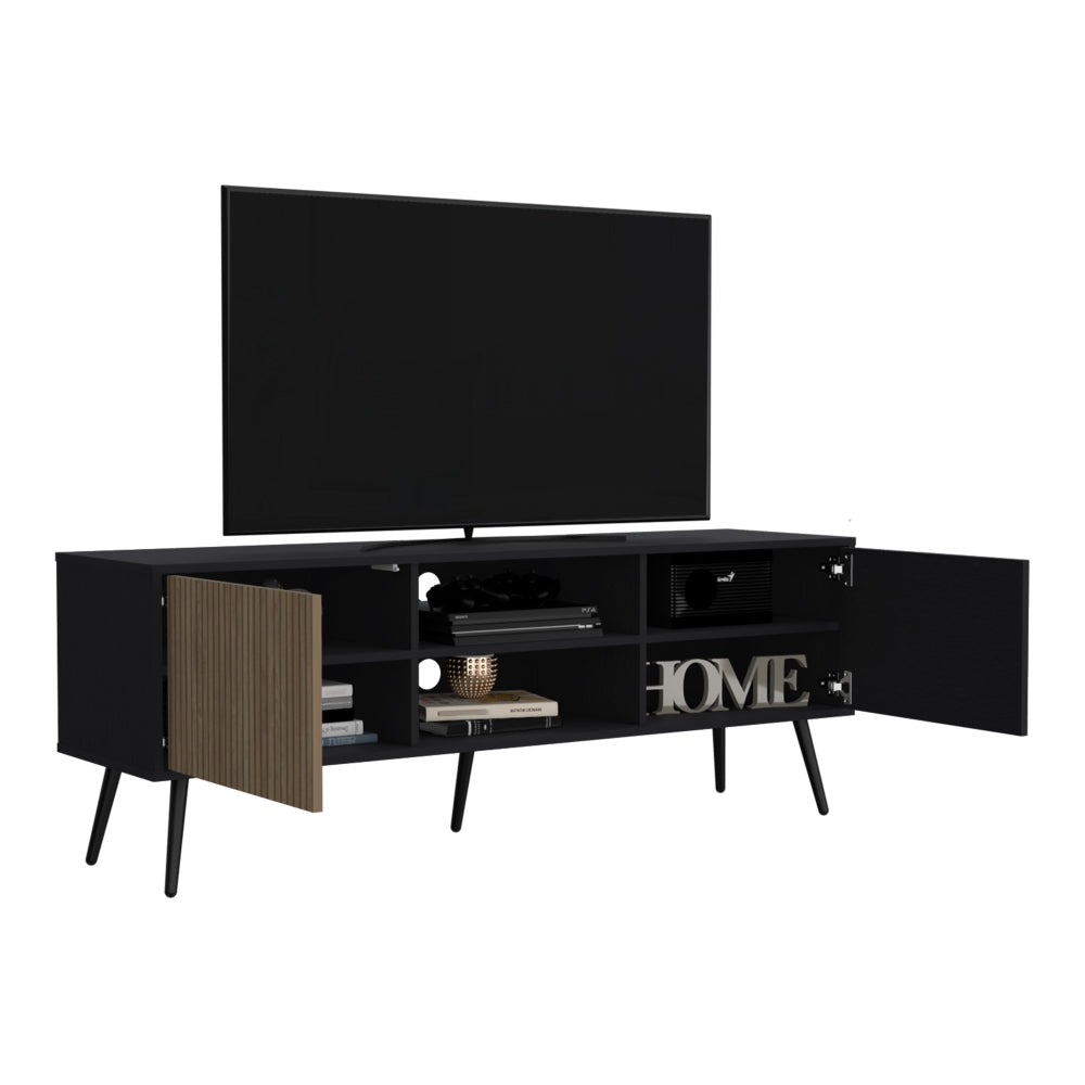 Rack Para Tv Funes Eco 150, Wengue, con espacio para ubicar objetos - vista 5