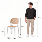Silla Nest, Color Blanco y Beige, con Espaldar y Asiento en Rejilla - imagen 4