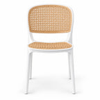 Silla Nest, Color Blanco y Beige, con Espaldar y Asiento en Rejilla - imagen 2