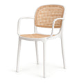 Silla con Brazos Nest, Color Blanco y Beige, con Espaldar y Asiento en Rejilla - imagen 1