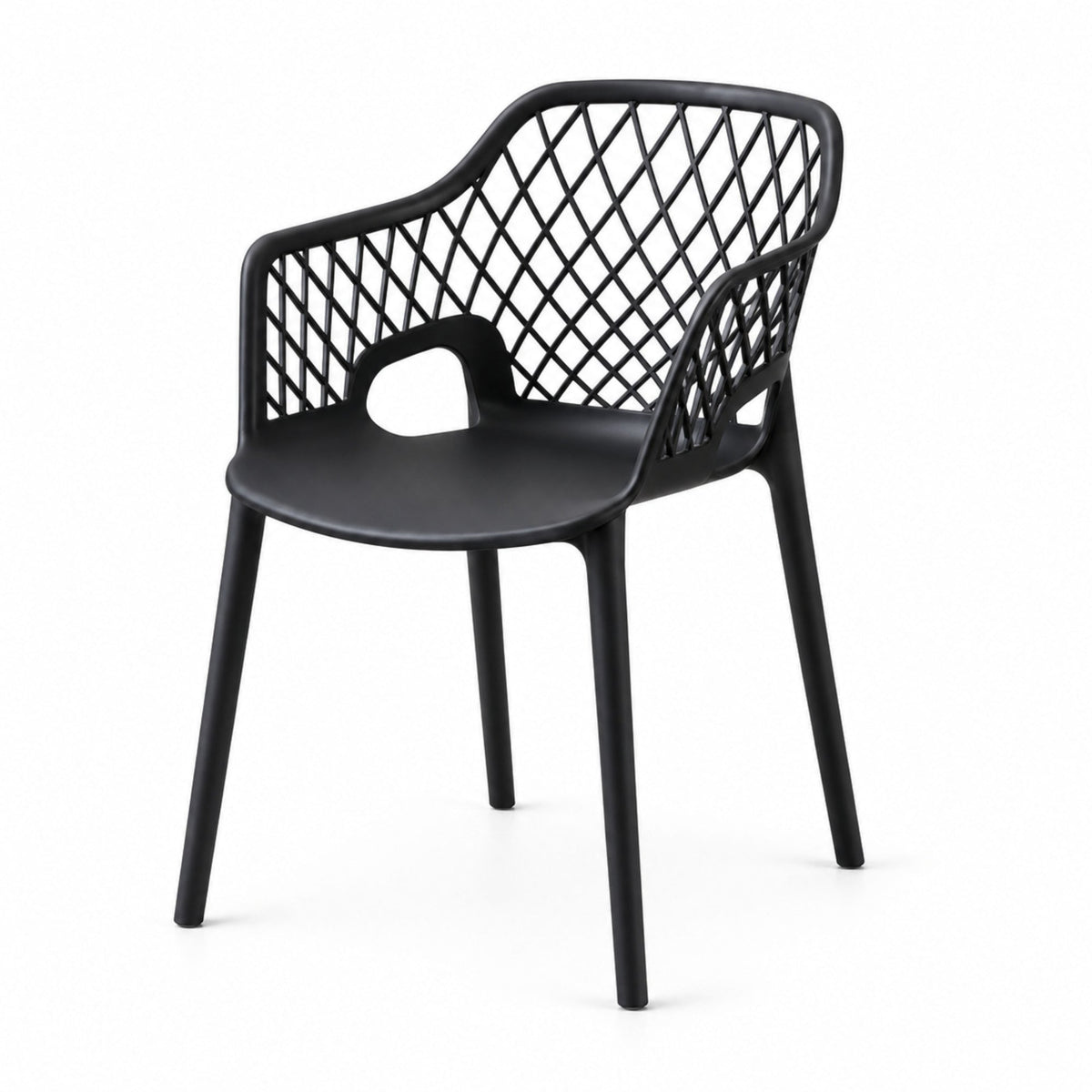 Silla con Brazos Casablanca, Negro, con Espaldar en Diamantes y Estilo Moderno - imagen 1