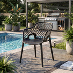 Silla con Brazos Casablanca, Negro, con Espaldar en Diamantes y Estilo Moderno - imagen 3