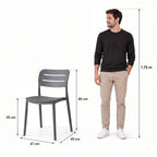 Silla Harriman, Gris Oscuro, con Medio Espaldar y Diseño Minimalista - imagen 4