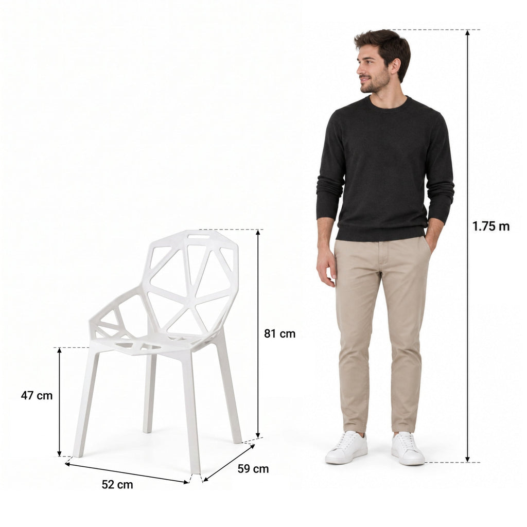 Silla Roxy, Color Blanco, con Espaldar y Diseño Moderno - imagen 4