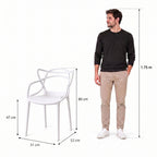 Silla Palermo, Color Blanco, con Espaldar y Diseño Moderno - imagen 4