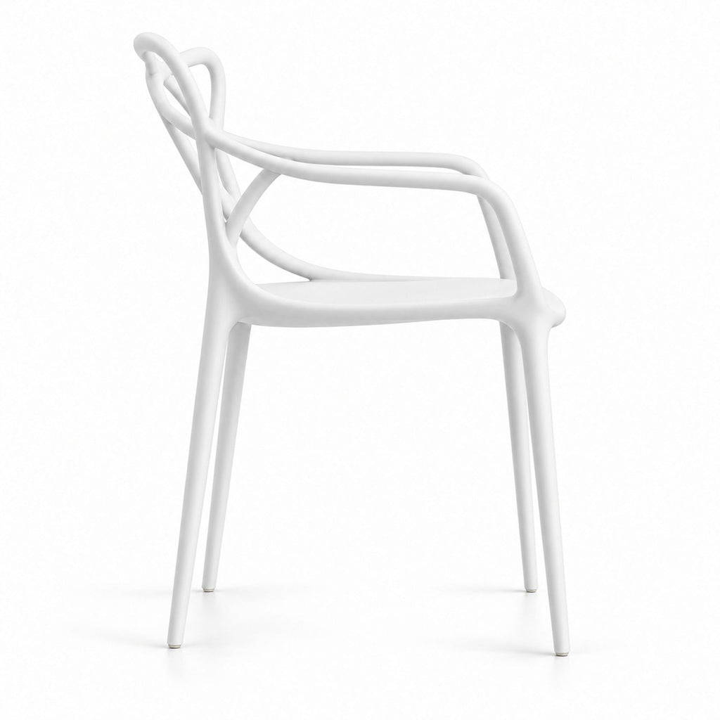 Silla Palermo, Color Blanco, con Espaldar y Diseño Moderno - imagen 2