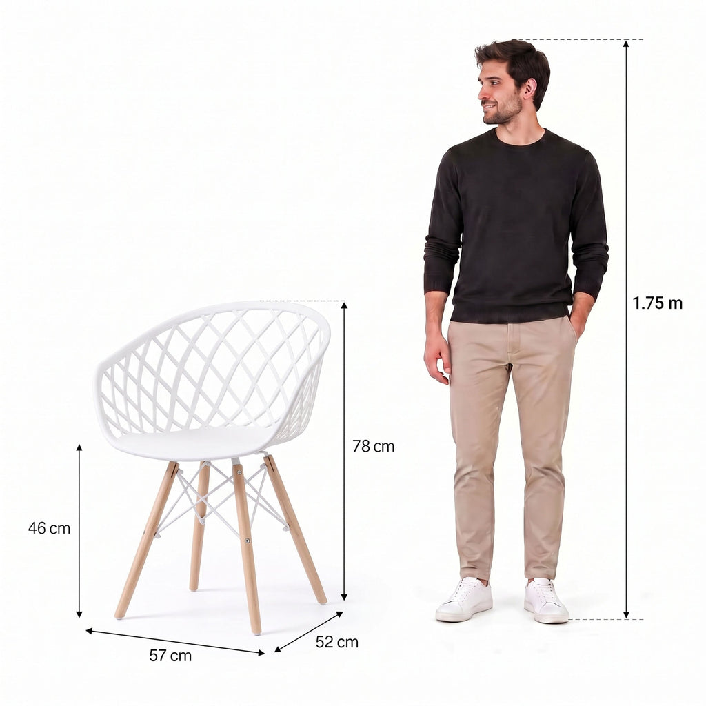 Silla Oasis con Brazos, Color Blanco, con Espaldar - imagen 4