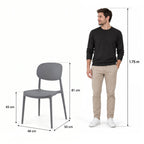 Silla Milán, Color Gris Oscuro, con Espaldar y Diseño Moderno - imagen 4