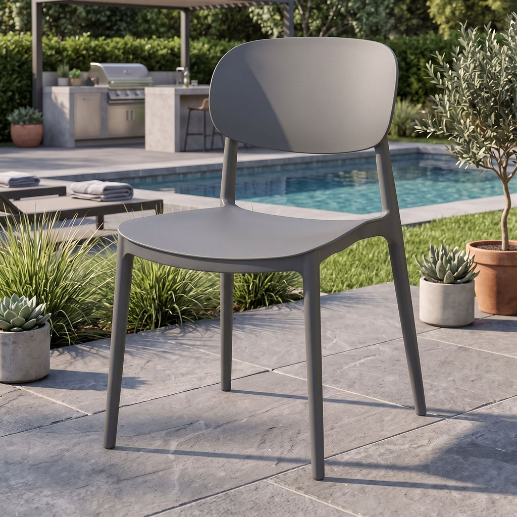 Silla Milán, Color Gris Oscuro, con Espaldar y Diseño Moderno - imagen 3