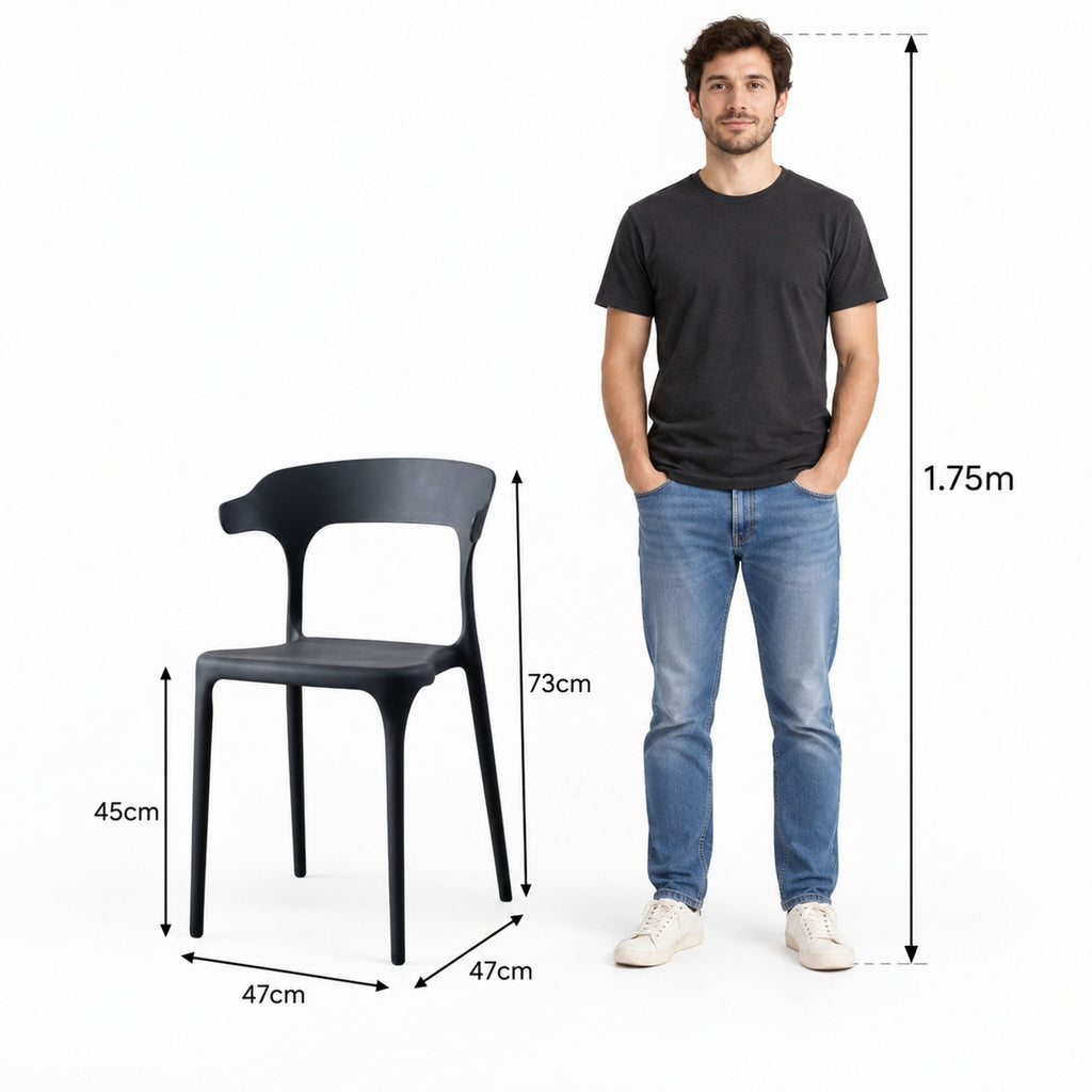 Silla Elena, Color Negro, con Espaldar y Diseño Moderno - imagen 4