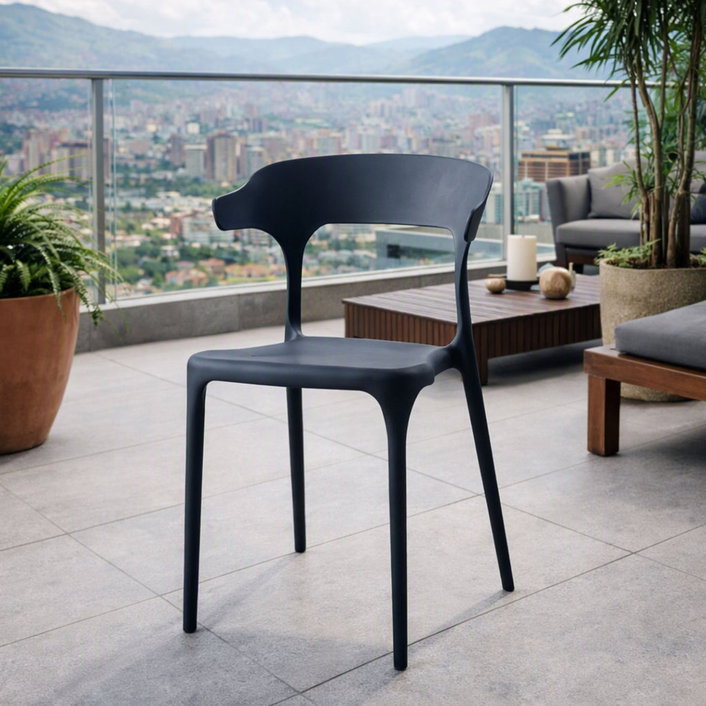 Silla Elena, Color Negro, con Espaldar y Diseño Moderno - imagen 3