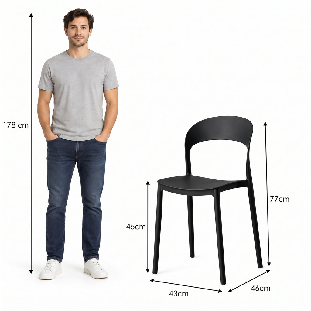Silla Patrick, Color Negro, con Espaldar y Diseño Moderno - imagen 4
