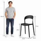 Silla Patrick, Color Negro, con Espaldar y Diseño Moderno - imagen 4