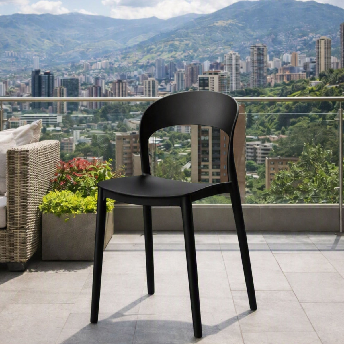 Silla Patrick, Color Negro, con Espaldar y Diseño Moderno - imagen 3