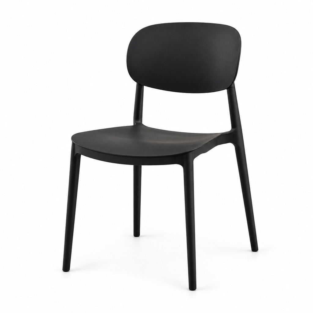 Silla Milán, Color Negro, con Espaldar y Diseño Moderno - imagen 1
