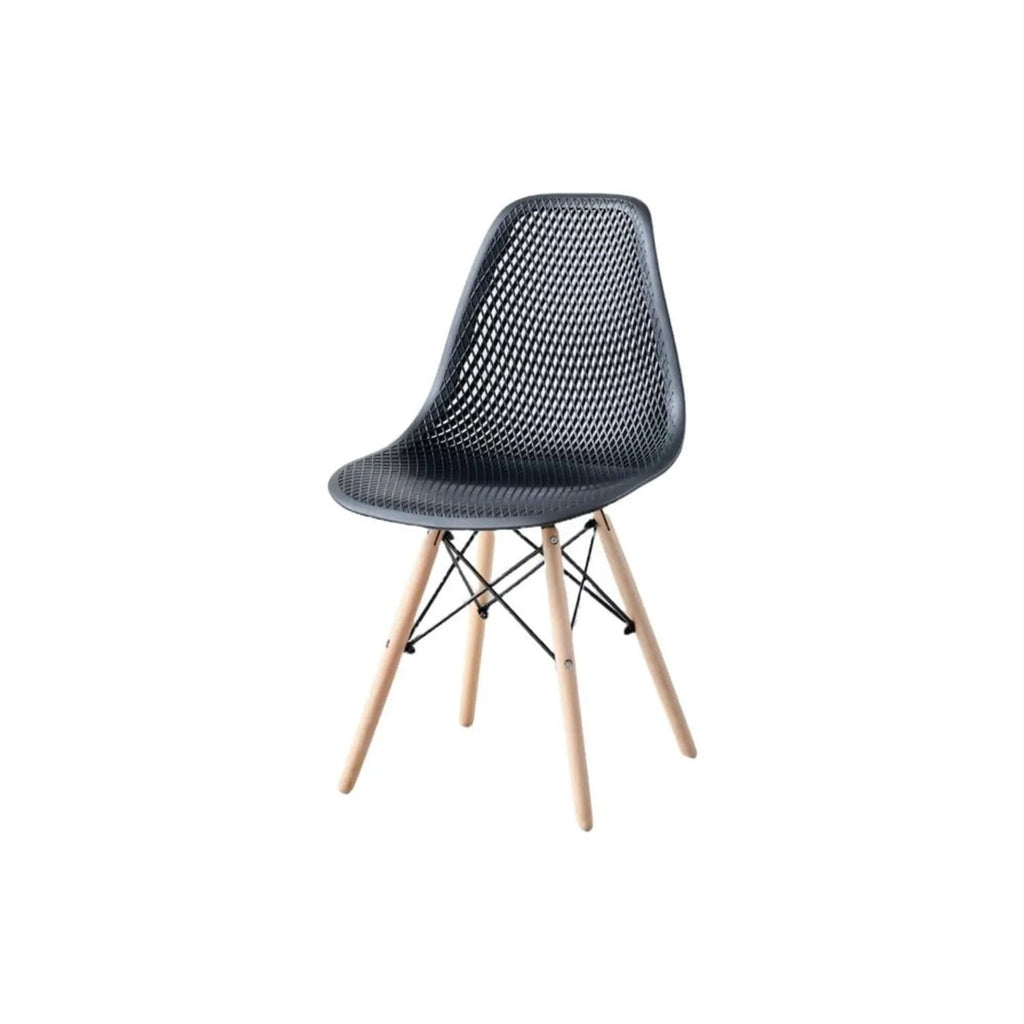 Silla Aira, Color Negro, con Espaldar y Patas en Madera - imagen 1