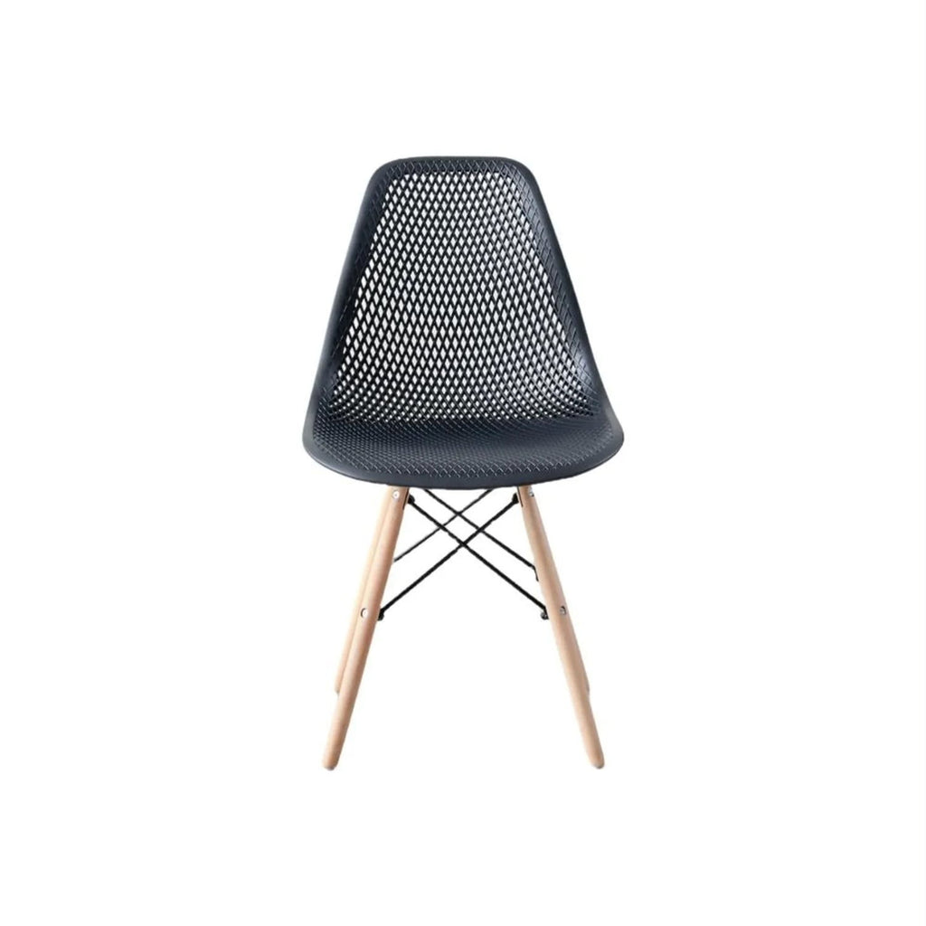 Silla Aira, Color Negro, con Espaldar y Patas en Madera - imagen 2