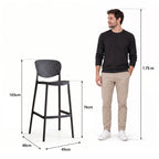Silla para Bar Río, Color Negro, Diseño Moderno - imagen 4
